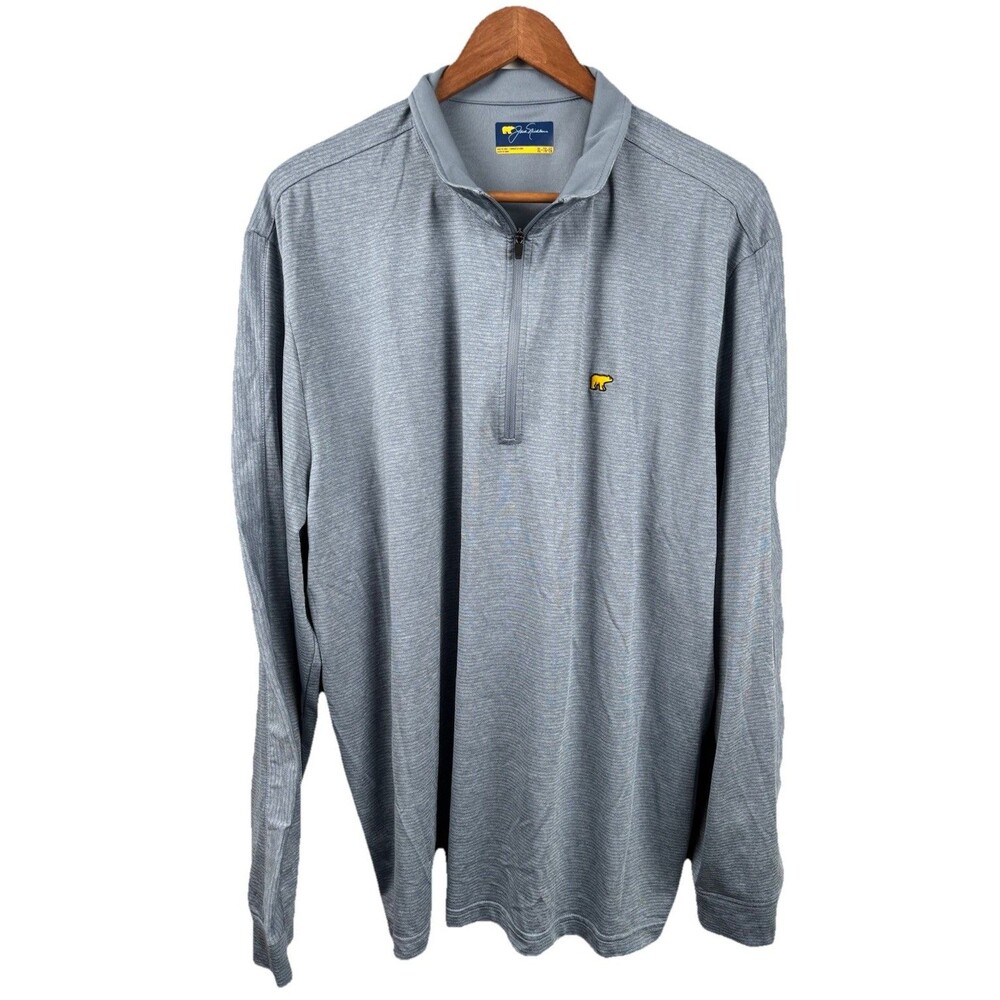 Jack Nicklaus Men's 1/4 Zip Sweater Size Adult XL Gray Pullover Long Sleeve Golf
